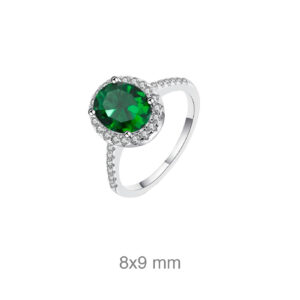 sortija plata circonitas esmeralda