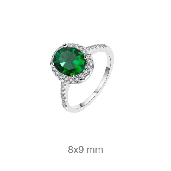 sortija plata circonitas esmeralda
