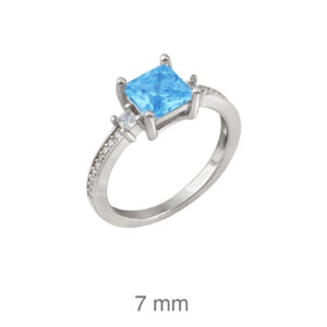 anillo de plata con circonita
