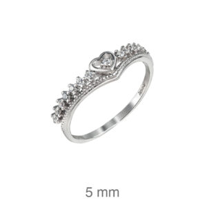 sortija plata corona corazon circonitas
